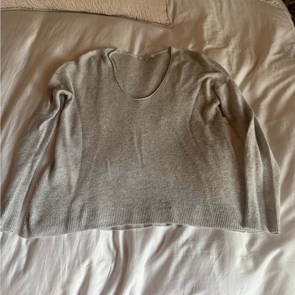 Madewell Heather Gray Scoop Neck Knit Top
